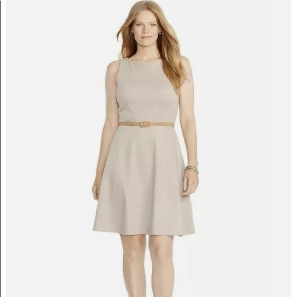 Lauren Ralph Lauren Dresses & Skirts - Lauren Taupe Herringbone A-Line Dress in 2X